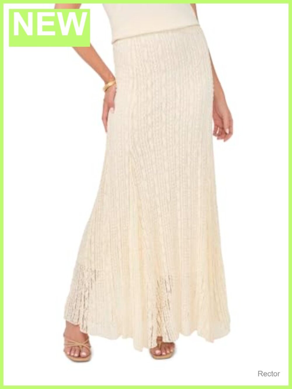 Knit Godet Maxi Skirt Flared Hem Full Skirt Contemporary Style